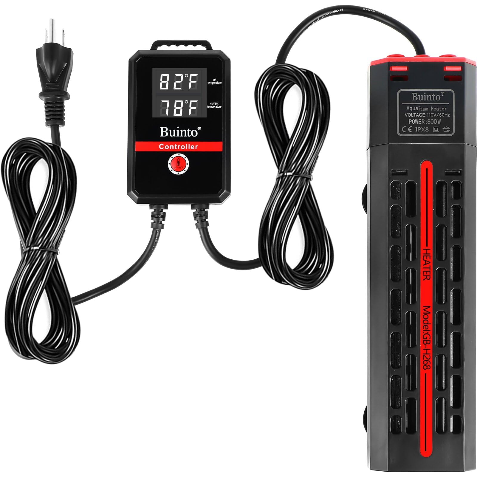 Calentador de Acuario Buinto 1200W LED Digital 110V
