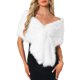 thumbnail image 1 of INSPIRE CHIC Chal de Piel Sintética para Mujer para Boda Novia Invierno Capa Estola Fiesta de Noche Envoltura de Dama de Honor XS Blanco, 1 of 6
