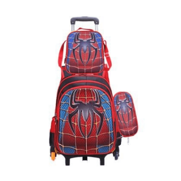 School Troilley Bag Set for boys School Trolley Backpack Set Lunch Bag School Wheeled Backpack for boys School Bookbag Rucksacks
