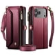thumbnail image 2 of CaseMe Funda de Cuero para iPhone 17 Pro Max de 6.9 Pulgadas con Billetera [Bloqueo RFID] con Ranura para Billetes con Zíper y 10 Tarjeteros, Correa de Hombro Magnética de Cuero PU Suave para Mujer, 2 of 12