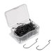 thumbnail image 3 of 100 Pcs 1/0 de alto carbono de acero de ancho Gap Pesca Ganchos de pesca de enganche de gancho bajo, 3 of 3