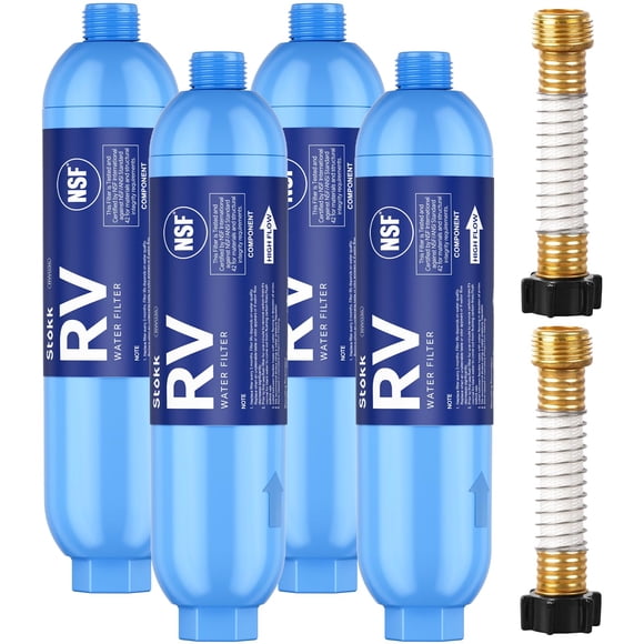 Filtro de Agua Inline para RV Stokk, Pack de 4, Certificado NSF