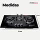 thumbnail image 3 of Cocina Encimera a Gas Licuado 3 platos Vidrio Templado+Kit de Instalación Cocinilla Negro, 3 of 8