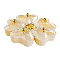 Bothyi - Bandeja Para Servir Dividida, Bandeja Para Aperitivos, Plato Giratorio Para Galletas, Pasteles De Frutas Con Tapa Transparente