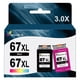 thumbnail image 1 of Cartucho de tinta Relcolor Remanufacturado 67XL negro y tricolor, 1 of 7
