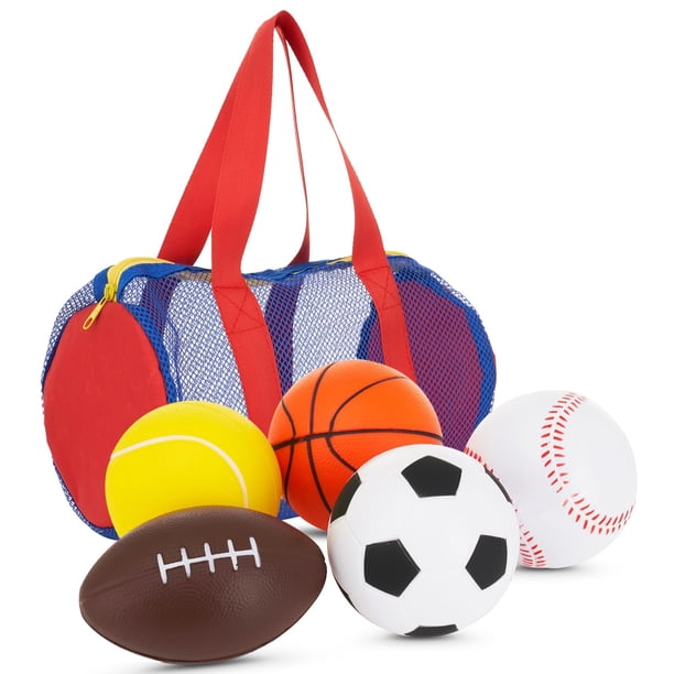 Juego de pelotas de espuma Neliblu para niños de 1 a 3 años con bolsa de fútbol y baloncesto