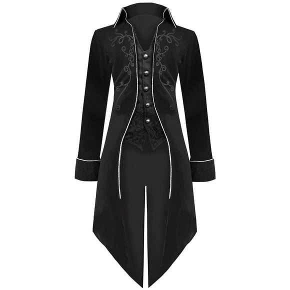 Chaqueta gótica SIAEAMRG Steampunk para hombre, XXXL, negra