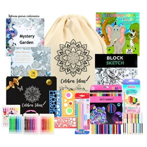 Celebra Ideas - Set De Arte Dibujo Y Para Colorear Mandalas 76 Pcs. Kit Arte