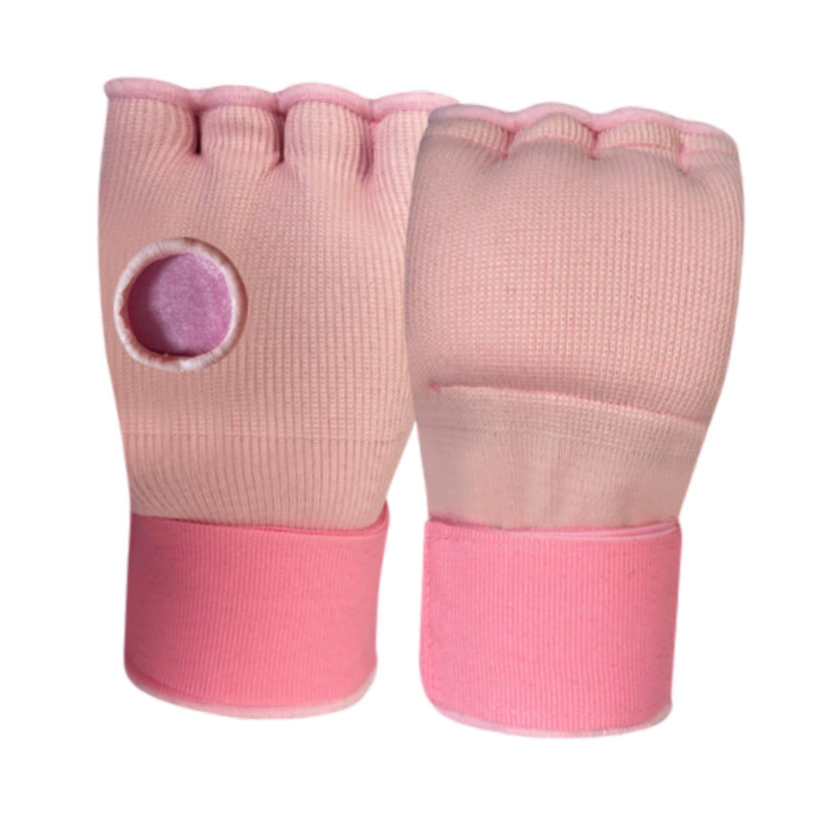 Magideal - Bandas De Mano De Caja, Guantes Internos, Bucles De Muñeca Rápida Para Adultos, Guantes Semicondeños Suaves Ajustables Para Ejercicios, Mma, Kickboxin Rosa