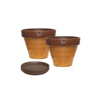 Mestiza - Set De 2 Maceta Kony 15Cm Morena Mostaza Y Sus Platos