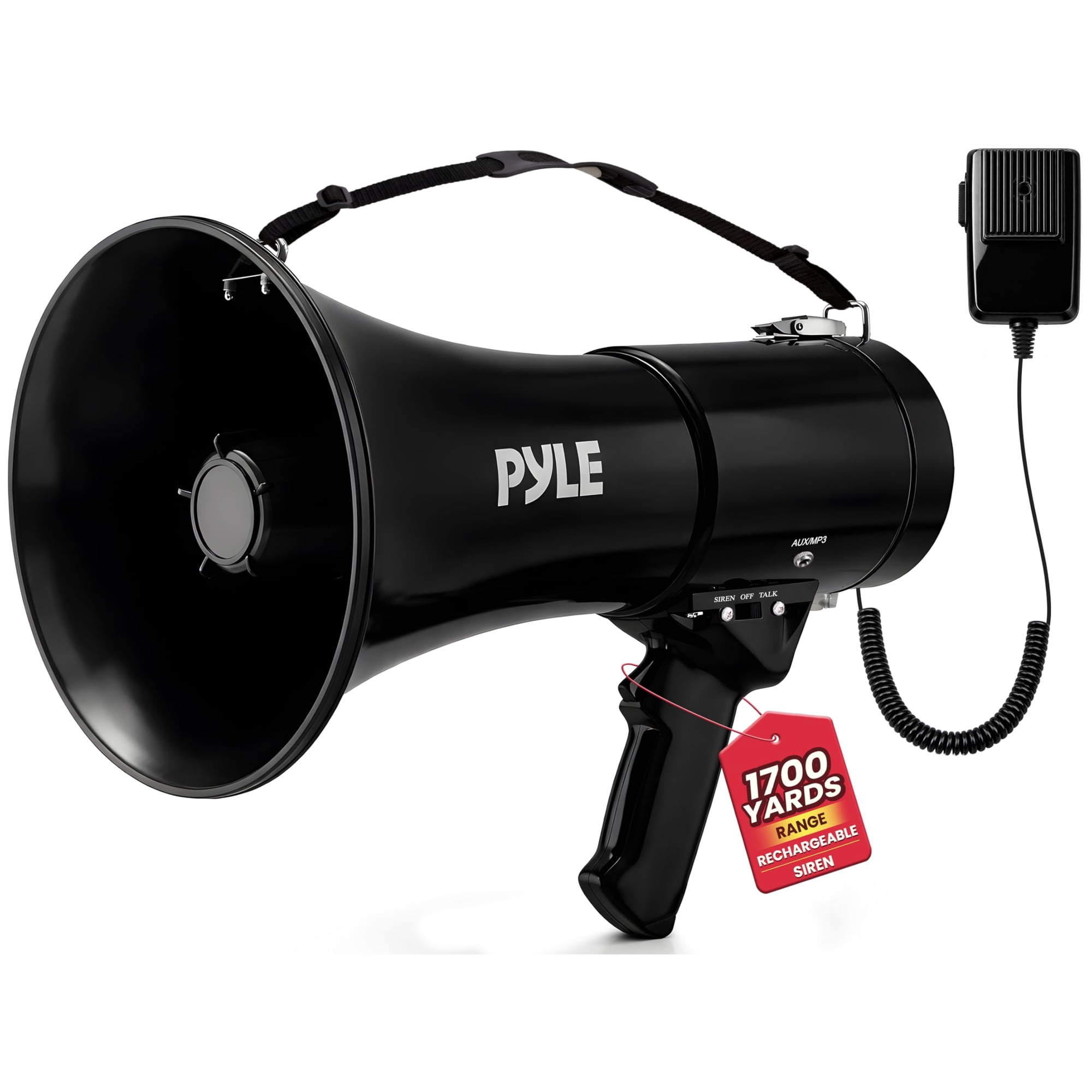 Altavoz Megáfono Portátil Pyle 50 W Con Sirena De Alarma