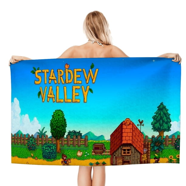 Stardew Valley Toalla de playa de secado rápido con diseño temático, regalo para mujeres y niñas, ideal para cumpleaños, fans, amantes de la música, uso en la playa o al aire libre, 78 × 180 cm