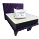 thumbnail image 1 of Cama 2 Plazas Felpa Morado Oscuro + Pack de Almohadas + Colchon con Respaldo y Bases divididas, 1 of 6