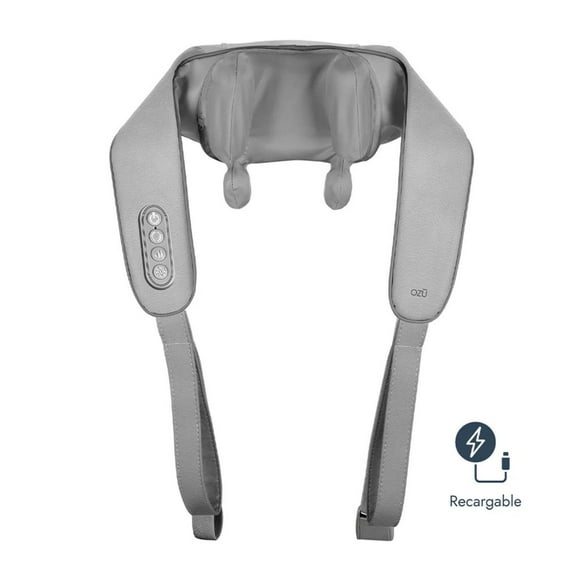 Masajeador de cuello y hombros Shiatsu Recargable con calor Gris