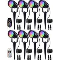 Luces De Paisaje Sunvie De 12 W Rgb Que Cambian De Color, Paquete De 8