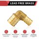 thumbnail image 3 of Codo reductor EFIELD de Pex Crimp Fitting, 3/4 x 1/2, latón, paquete de 10 unidades, 3 of 7