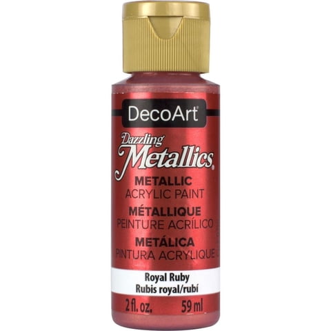 Pintura Acrílica Decoart Dazzling Metallics Royal Ruby, 60 Ml, Color Rojo