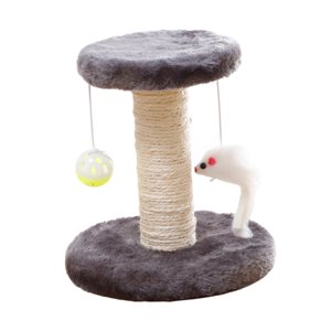 Ioensy - Rascador Para Gatos Con Pelota De Juguete, Rascador Interactivo Para Gatitos, Color Gris