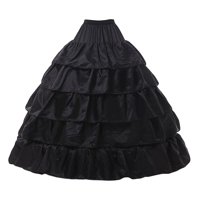 Magideal - Aro Nupcial Crinolina Enagua Accesorios Cinturo Elástica Para Cosplay , Negro 4 Aros