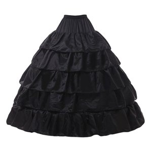 Magideal - Aro Nupcial Crinolina Enagua Accesorios Cinturo Elástica Para Cosplay , Negro 4 Aros