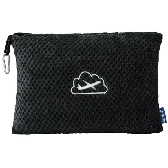 Manta De Viaje Con Forro Polar Jacquard Ultrasuave Color Negro