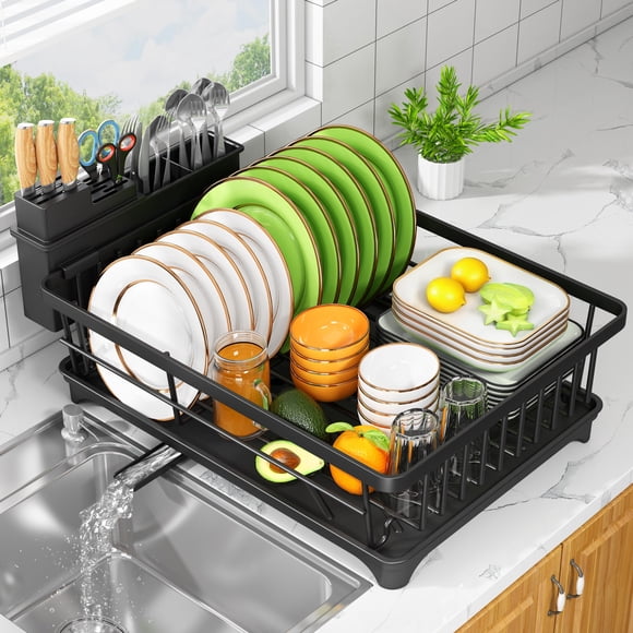Estante para secar platos Kmiectse que ahorra espacio para encimera de cocina