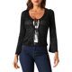 thumbnail image 1 of INSPIRE CHIC Top de Encaje Shrug para Mujer con Lazo Frontal y Manga Larga Acampanada Bolero Cárdigan S Negro, 1 of 6