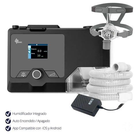 Topmedic - Cpap Resmart + Humidificador + Tubo Calef + Máscara Nasal M