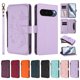 thumbnail image 3 of Funda Cartera Mariposa para [Google Pixel 9 5G] con Soporte y Cremallera Morado claro, 3 of 6
