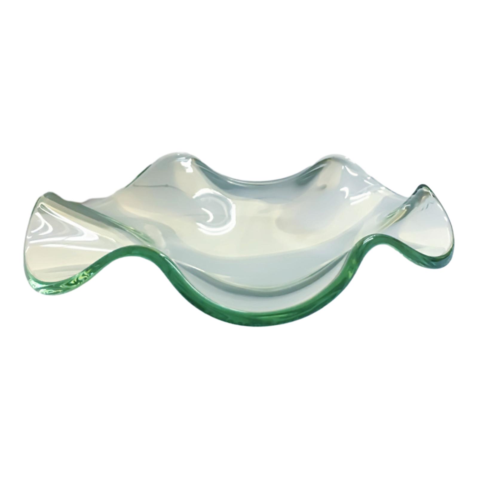 Magideal - Plato Calentador De Aceite Con Borde De Volante De Vidrio, Calentador De Velas Multiusos Para Derretir Cera, Plato Con Tapa, Bandeja Transparente Para