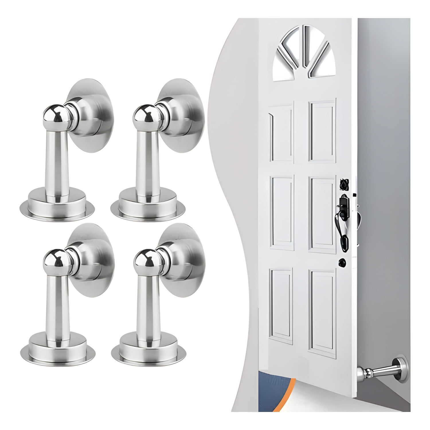 Genérico - Pack 4 Topes Magnéticos Para Puerta