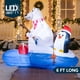 thumbnail image 2 of Pesca inflable de osos polares con pingüinos de 6 pies con LED navideños, 2 of 9