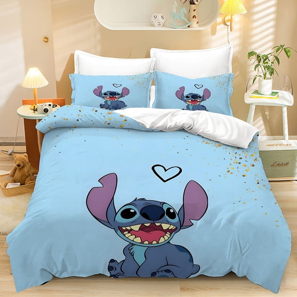 Stitch Comforter Bedding Sets Cute Quilt Bed Cover Duvet Cover Pillow Case 2-3 Pieces Sets Kids Adult Size