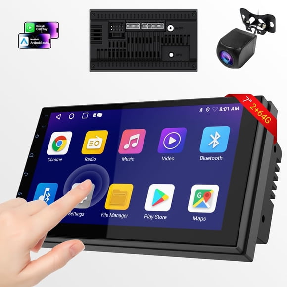 Audio Estéreo Para Coche 7 Hd Double Din Con Carplay Y Android Auto
