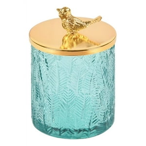 Genérico - Tarro Almacenamiento Decorativo Cristal Relieve Tapa Jhn