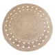 thumbnail image 1 of Alfombra Redonda De Yute Borde De Circulos y Franja Natural, 1 of 7