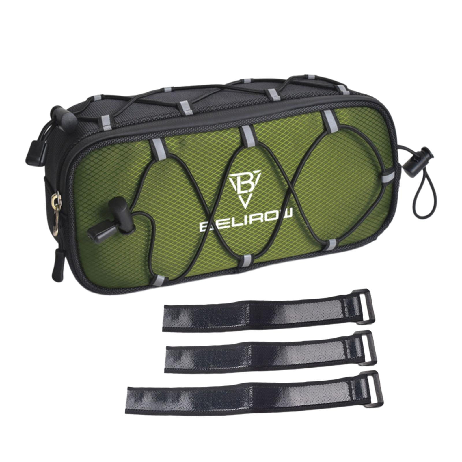 Ioensy - Bolsa Para Manillar De Bicicleta, Reflectante, Con Cordón Elástico, Bolsa Para Manillar De Bicicleta, Color Verde, 2,1 L
