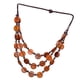 thumbnail image 2 of Collar bohemio de concha de coco de la mujer con cuentas Collar colgante Naranja, 2 of 3
