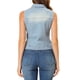 thumbnail image 4 of INSPIRE CHIC Chaleco de Mezclilla sin Mangas para Mujer con Botones Lavado Azul Cielo L, 4 of 5