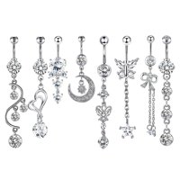 Magideal - 8 Piezas De Anillos Para El Ombligo, Piercing Para El Cuerpo, Joyería Plata