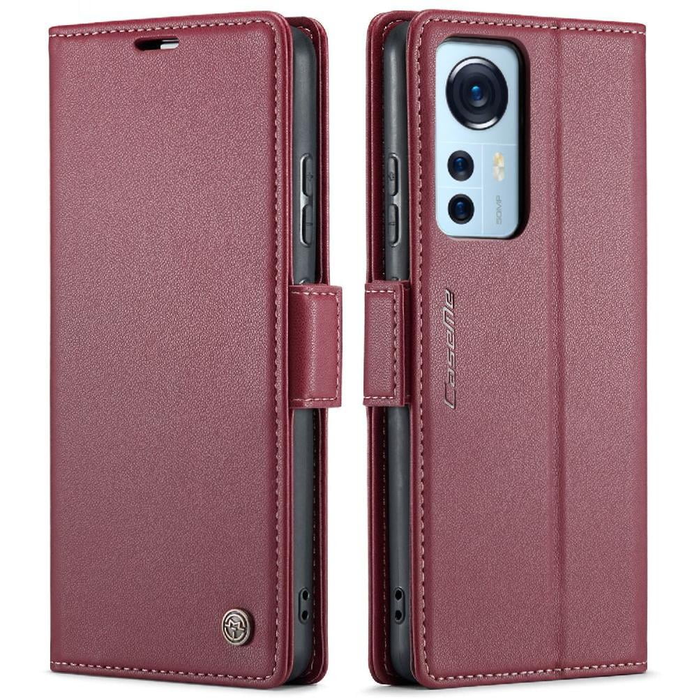 Caseme Tipo Cartera Xiaomi 12/12x/12s Con Cierre Magnético, Rfid, Tarjetero, Soporte, Carga Inalámbrica