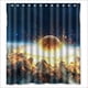 thumbnail image 1 of Cortina de ducha con diseño de explosión de asteroide y ganchos, tamaño 66 x 72 pulgadas, 1 of 3