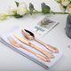 thumbnail image 3 of Juego de cubiertos de plástico WDF Rose Gold 300 piezas para bodas, 3 of 5
