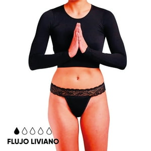 Bloodygreen - Calzón Menstrual Colaless Ligero M Negro