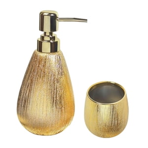 Magideal - 2X Accesorios De Baño Conjunto Con Bandeja De Jabón Decorativo Impermeable Dispensador De Jabón Bucal Taza Para Baño Casero De La Sala De Lavado Del H