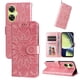 thumbnail image 1 of Funda tipo cartera FOXDOCK para OnePlus Nord N30 , diseño girasol en relieve, cuero PU, cierre magnético, soporte y tarjetero, 1 of 5