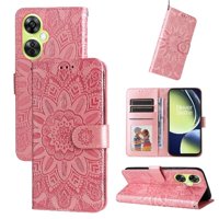 Funda Tipo Cartera Foxdock Para Oneplus Nord N30 , Diseño Girasol En Relieve, Cuero Pu, Cierre Magnético, Soporte Y Tarjetero