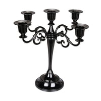 Bothyi - Candelabro De Metal Con 5 Brazos Para Velas, Candelabro Para Fiestas, Cenas, Color Negro