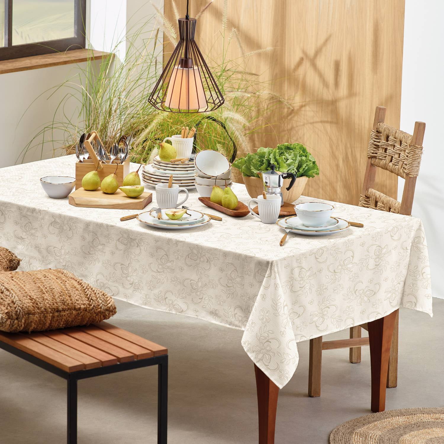 Mantel 140 X 210 Cm - Estampado Guipir - Teka