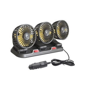Magideal - Ventilador De Coche De Tres Cabezales, Camión Portátil, Suv, Ventilador De Circulación De Aire De Poco Ruido Ajustable De 360 Degree, Viento De Dos Velocid 12V 12W